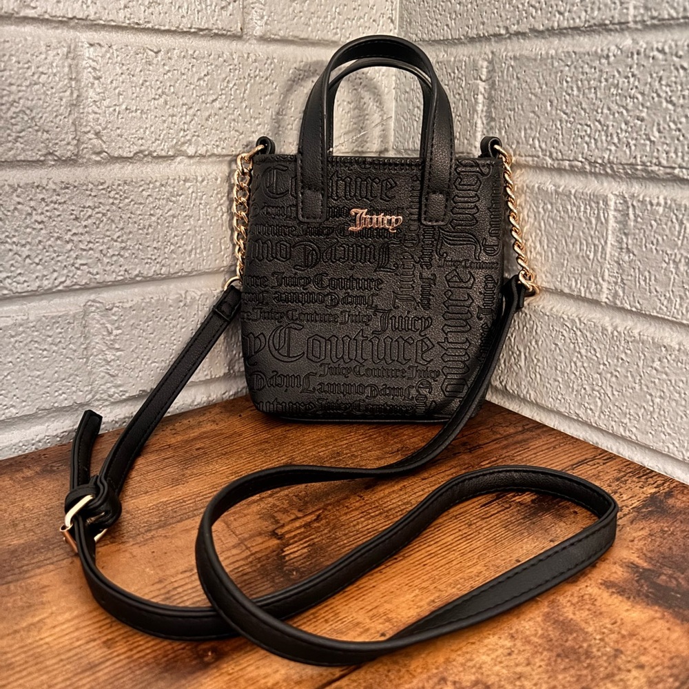 Juicy Couture black embossed crossbody bag with Wallet - Picture 6 of 9